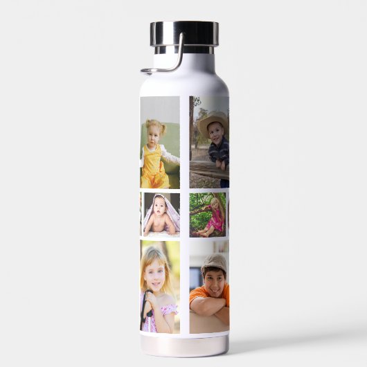 Beste vader ooit 12 foto collage vaders dag cadeau waterfles (Rechts)