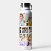 Beste vader ooit 12 foto collage vaders dag cadeau waterfles (Achterkant)