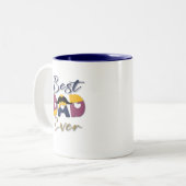Beste vader ooit 2023 tweekleurige koffiemok (Voorkant links)