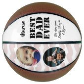 Beste vader ooit 2 Foto Collage Vader Dag Basketbal (Voorkant)