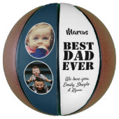 Beste vader ooit 2 Foto Collage Vader Dag Basketbal (Verticaal)