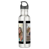 Beste vader ooit 2 Foto Collage Waterfles (Achterkant)