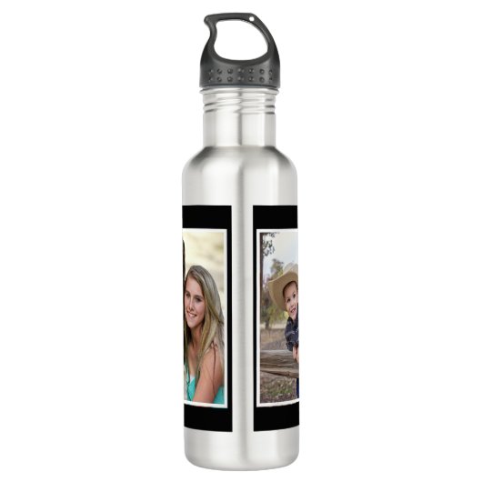 Beste vader ooit 2 Foto Collage Waterfles (Achterkant)