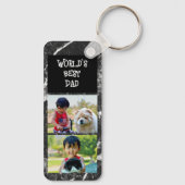 Beste vader ooit 2 foto Modern Keepsake Vaderdag Sleutelhanger (Achterkant)