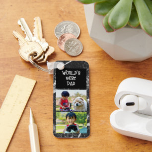 Beste vader ooit 2 foto Modern Keepsake Vaderdag Sleutelhanger