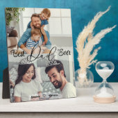 Beste vader ooit - 2 fotocollage happy vaderdag fotoplaat (Zijkant)