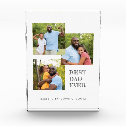 Beste vader ooit 3 Foto Collage Block (Voorkant)