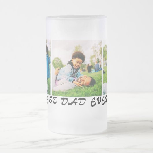 Beste vader ooit 3 foto collage familie Keepsake c Matglas Bierpul (Center)