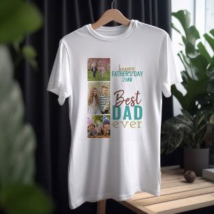Beste vader ooit 3 Foto Collage Fathers Day T-shirt