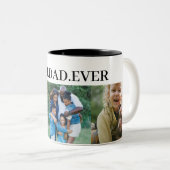 Beste vader ooit 3 Foto Collage Tweekleurige Koffiemok (Voorkant rechts)
