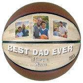 Beste vader ooit 3 foto collage vader basketbal (Voorkant)