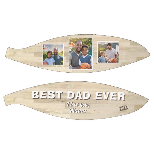 Beste vader ooit 3 foto collage vader basketbal (Panelen)