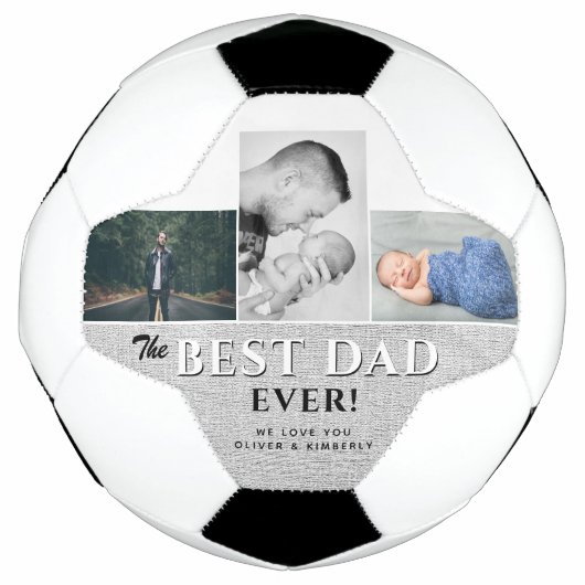 Beste vader ooit 3 Foto Collage Vader Dag Voetbal (Voorkant)