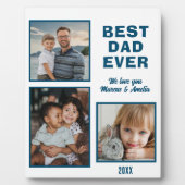 Beste vader ooit 3 Foto Collage Vaderdag Fotoplaat (Voorkant)