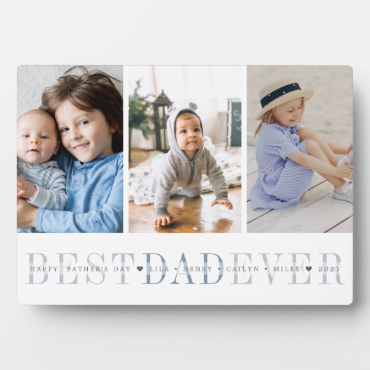 Beste vader ooit | 3 Foto-Vaderdag Collage Fotoplaat (voorkant)