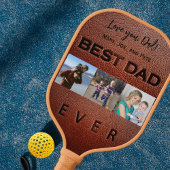 Beste vader ooit 3 fotocollage typografie pickleball paddle