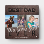 Beste vader ooit 3 fotocollage vaderdag fotoplaat (Voorkant)