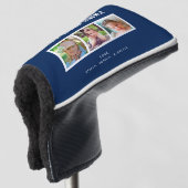 Beste vader ooit 3 Foto's op Donkere Blauwe Golfho Golfheadcover (3/4 voorkant)