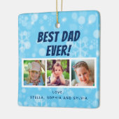 Beste vader ooit 3 Foto's Snowflakes Keramisch Ornament (Links)