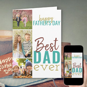 Beste vader ooit 3 Fotovaders Dag Kaart
