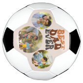 Beste vader ooit 3 Ronde Foto en Retro Typografie Voetbal (Gedraaid)
