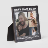 Beste vader ooit 4 Familie Foto Collage Chalkboard Fotoplaat (Voorkant)
