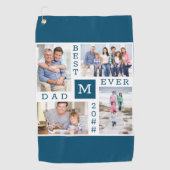 Beste vader ooit 4 Foto Collage Aangepast jaar Bla Golfhanddoek (Voorkant)