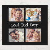 Beste vader ooit 4 Foto Collage Fun Keepslag Bier Etiket (Enkel label)