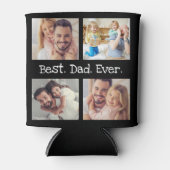 Beste vader ooit 4 Foto Collage Fun Keepslag Blikjeskoeler (Voorkant)