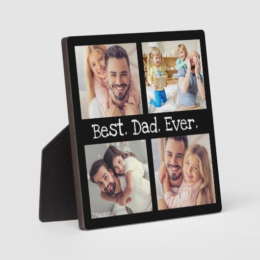 Beste vader ooit 4 Foto Collage Fun Keepslag Fotoplaat (Voorkant)