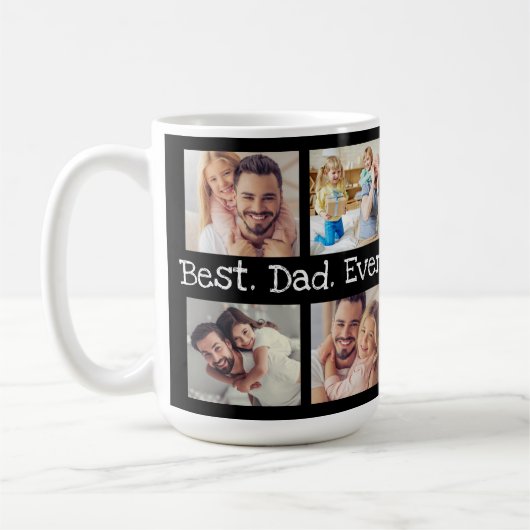 Beste vader ooit 4 Foto Collage Fun Keepslag Koffiemok (Links)