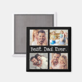Beste vader ooit 4 Foto Collage Fun Keepslag Magneet (Voorkant / Achterkant)