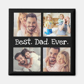 Beste vader ooit 4 Foto Collage Fun Keepslag Magneet (Voorkant)