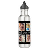 Beste vader ooit 4 Foto Collage Fun Keepslag Waterfles (Links)