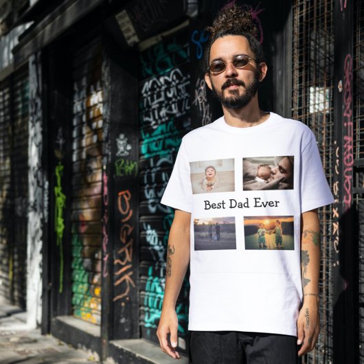 Beste vader ooit 4 Foto Collage T-shirt