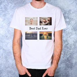 Beste vader ooit 4 Foto Collage T-shirt