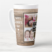 Beste vader ooit 4 Foto Collage Vaderdag Latte Mok (Linkerhoek)