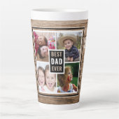 Beste vader ooit 4 Foto Collage Vaderdag Latte Mok (Voorkant)