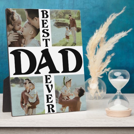Beste vader ooit 4 foto Happy Vaderdag Fotoplaat (Zijkant)