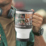 Beste vader ooit 4 Foto met Groovy Retro Typografi Reisbeker<br><div class="desc">Beste pap Ever 4 mok voor fotokoffie - leuk en handig geschenk voor vader voor vaderdag, enz. Het ontwerp wordt gekarteld in groovy probeert typografie en de sjabloon is opstelling voor u om vier van uw favoriete foto's en uw douanetekst op de bodem, zoals kinder namen of beste vrienden voor...</div>
