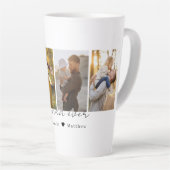 Beste vader ooit 4 Foto's Collage op maat Latte Mok (Rechterhoek)