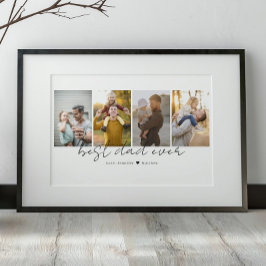 Beste vader ooit 4 Foto's Collage op maat Poster