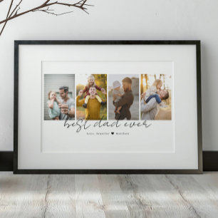 Beste vader ooit 4 Foto's Collage op maat Poster