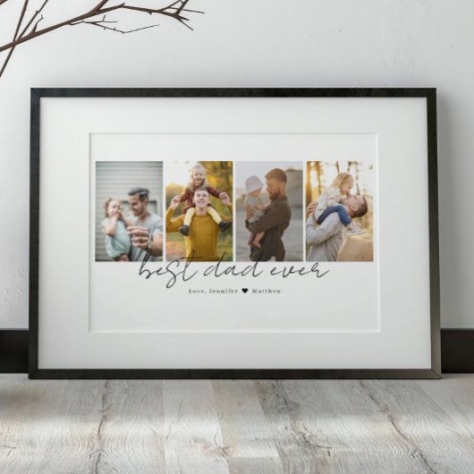 Beste vader ooit 4 Foto's Collage op maat Poster