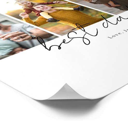 Beste vader ooit 4 Foto's Collage op maat Poster (Hoek)