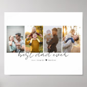 Beste vader ooit 4 Foto's Collage op maat Poster (Voorkant)