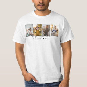 Beste vader ooit 4 Foto's Collage op maat T-shirt