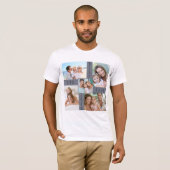 Beste vader ooit 5 Afbeelding familie fotocollage T-shirt (Voorkant volledig)