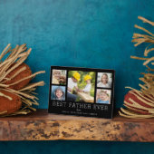 Beste Vader Ooit 5-Foto Collage Eenvoudige Custom Fotoplaat (Zijkant)