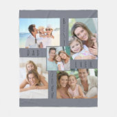 Beste vader ooit 5 Foto Collage Gray Fleece Deken (Voorkant)